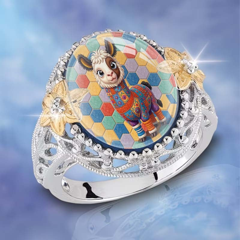 Colorful Llama Statement Ring