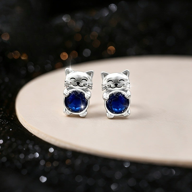 Smiling Cat Stud Earrings