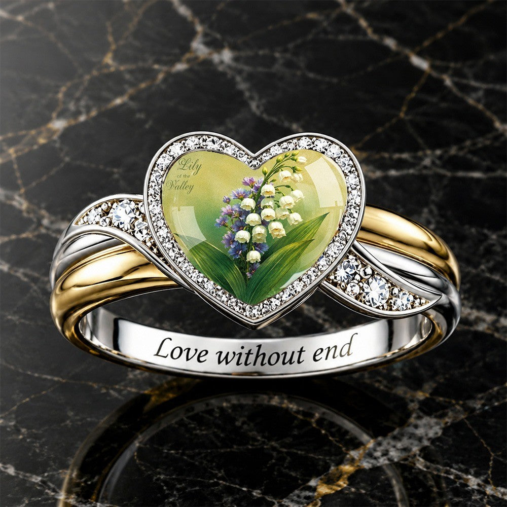 Lily of the Valley Heart Ring