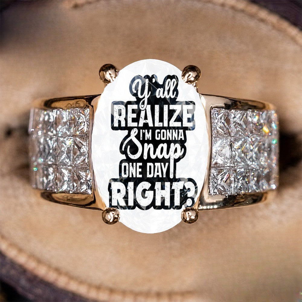 Quoted Oval Statement Ring