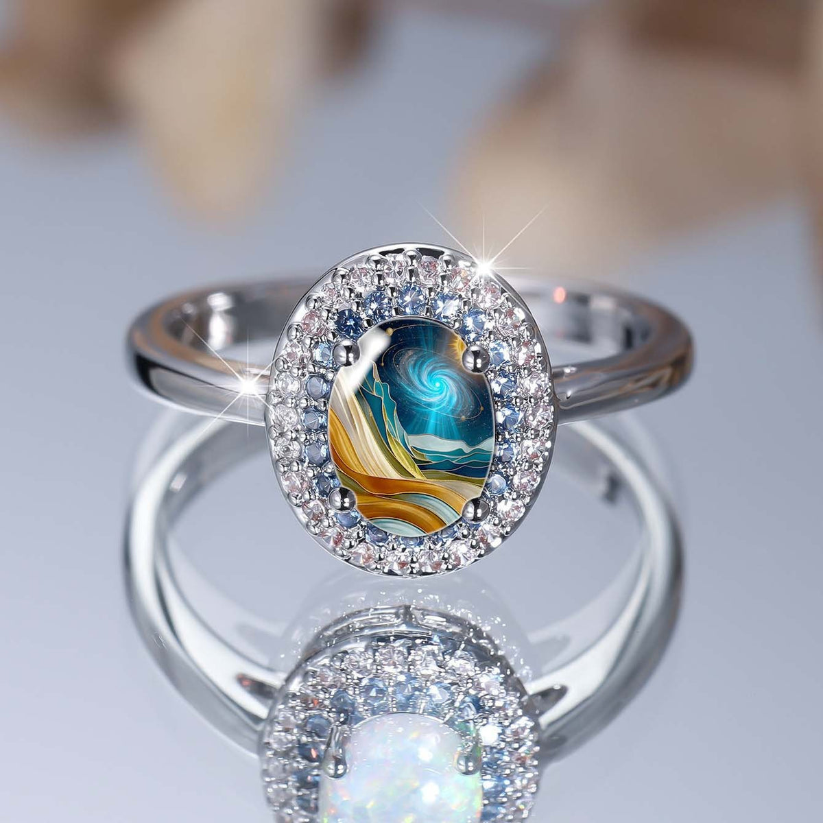 Galaxy Swirl Crystal Ring