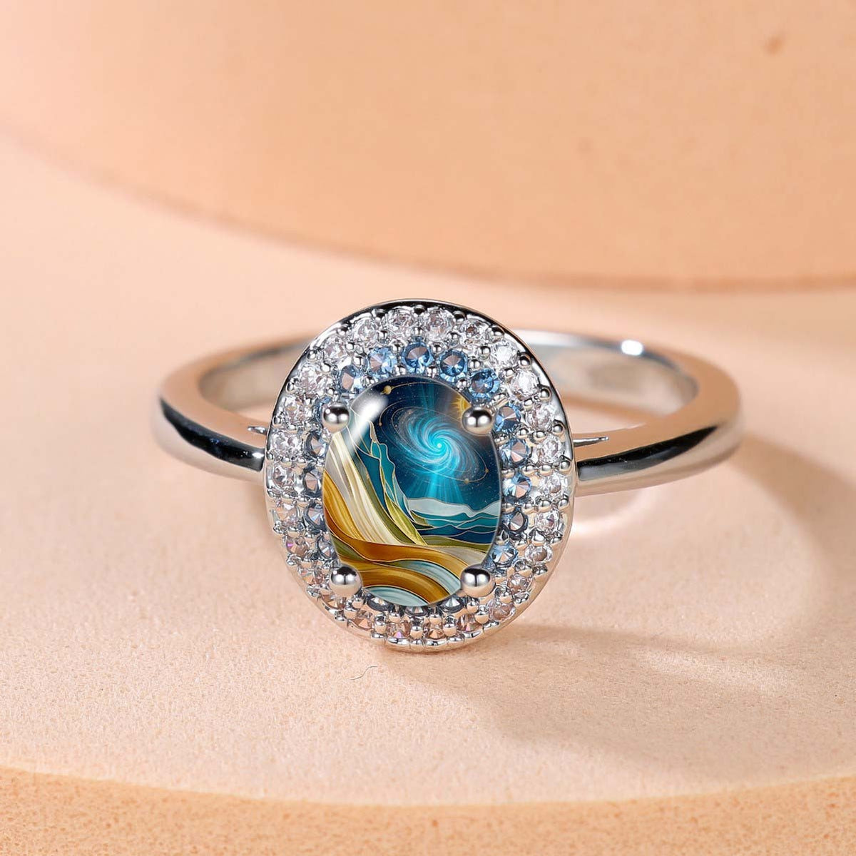 Galaxy Swirl Crystal Ring