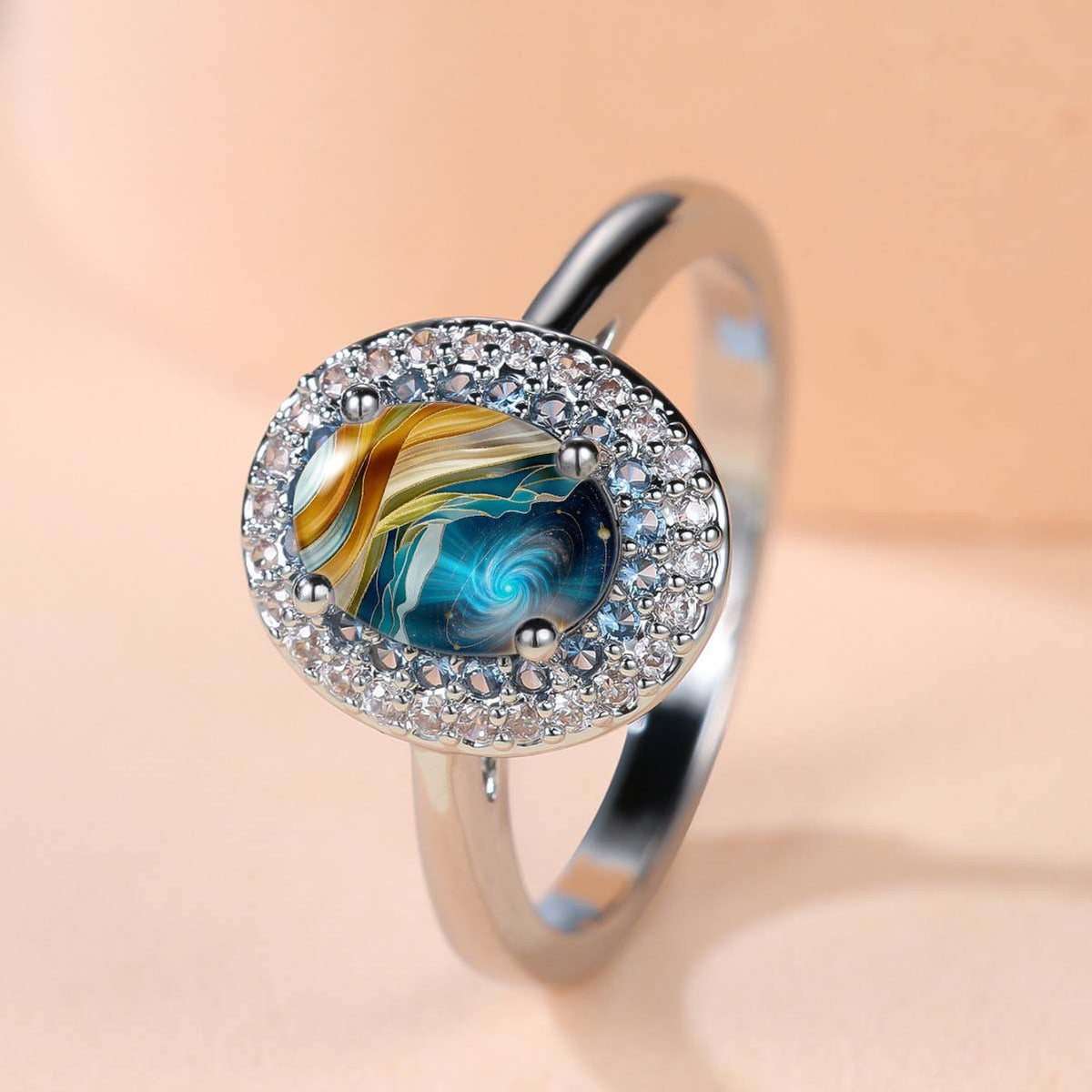 Galaxy Swirl Crystal Ring