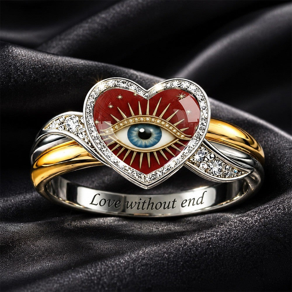 Red Heart & Blue Eye Ring