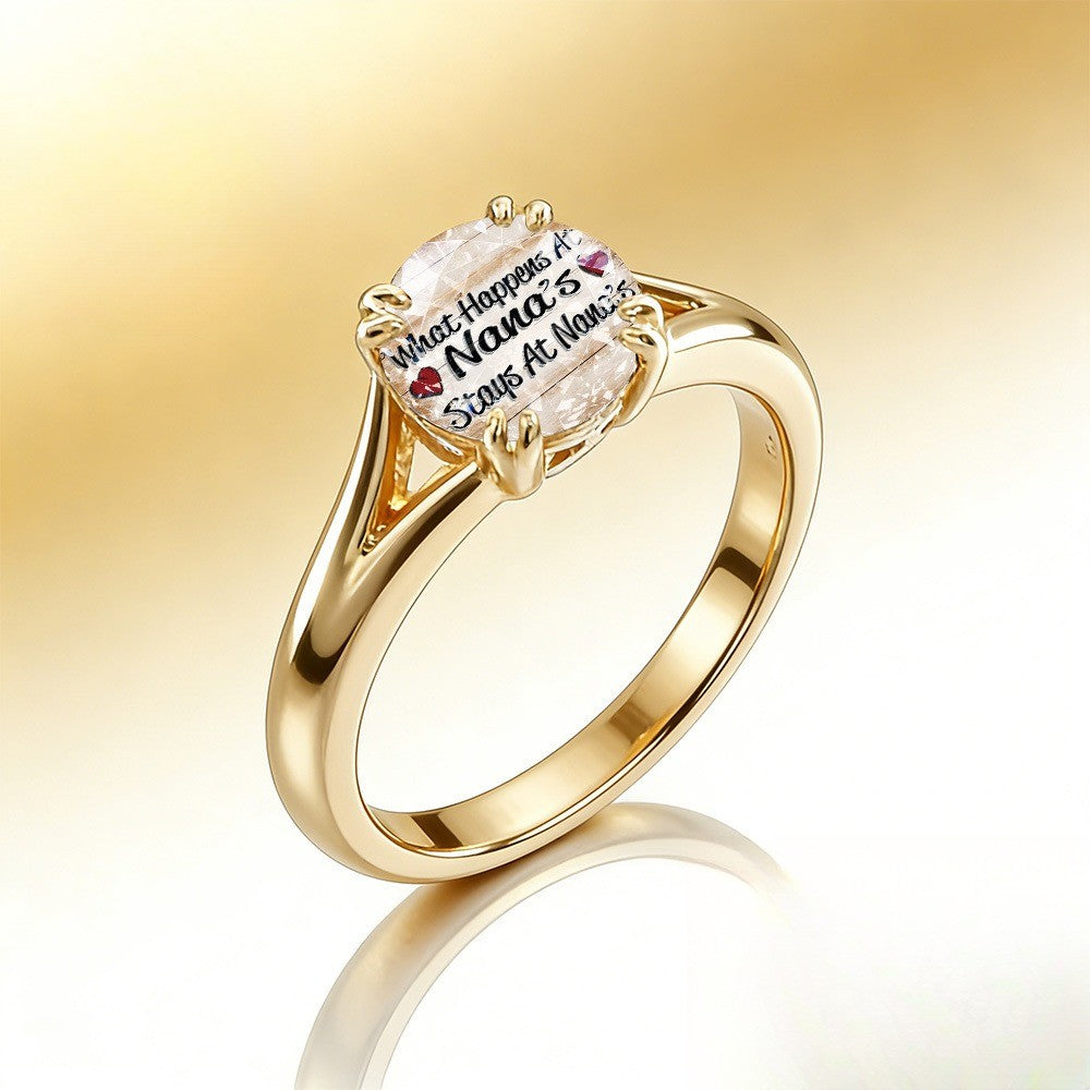 Nana's Quote Crystal Ring