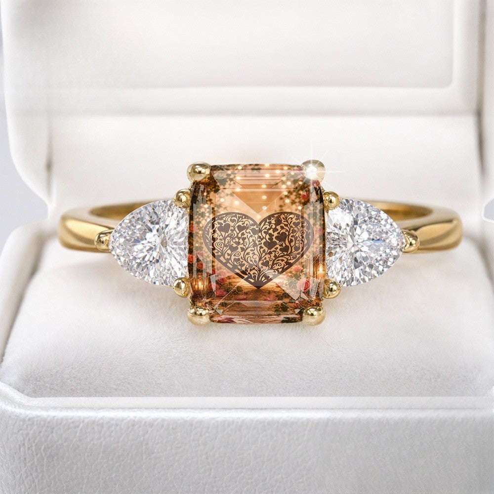 Filigree Heart Rectangular Ring