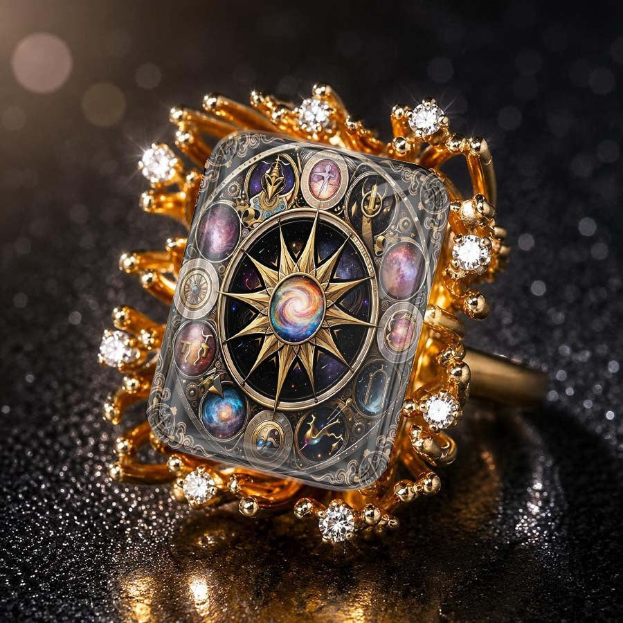 Galaxy Compass Square Ring