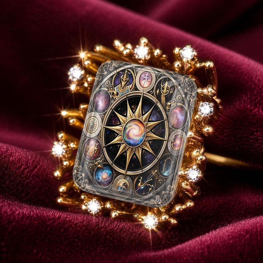 Galaxy Compass Square Ring