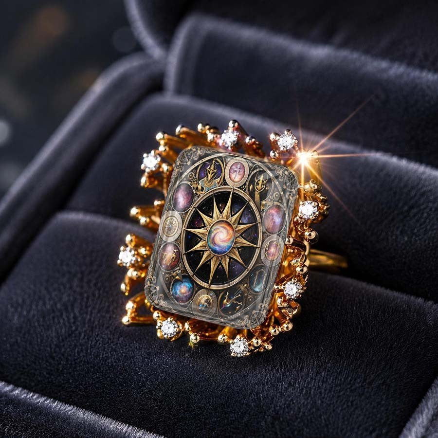 Galaxy Compass Square Ring
