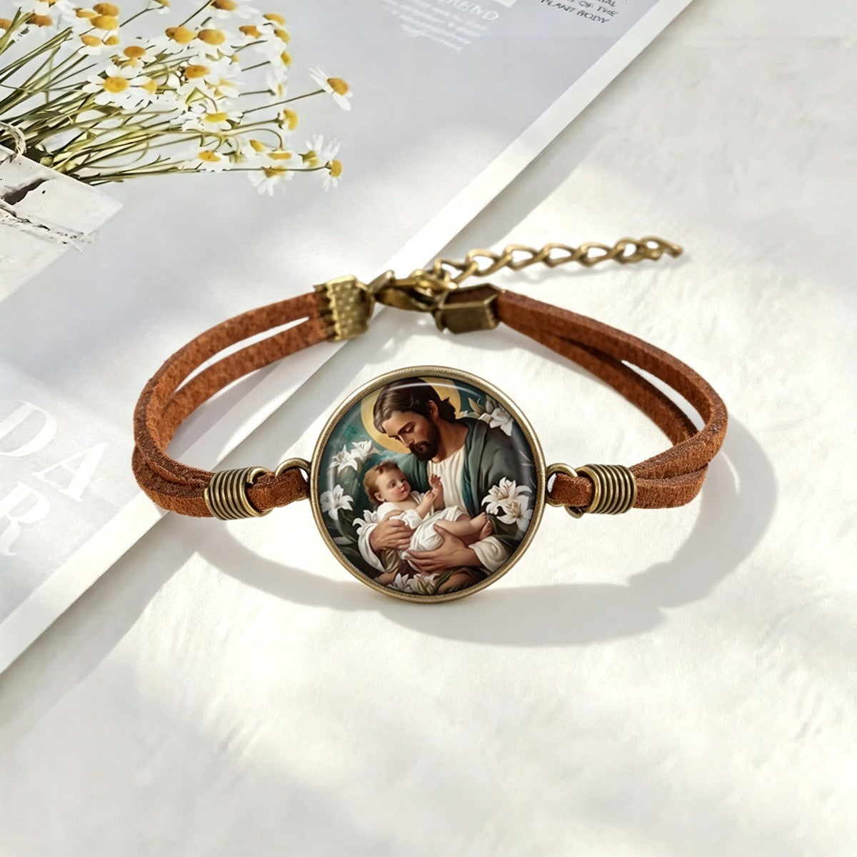 St. Joseph Glass Dome Bracelet