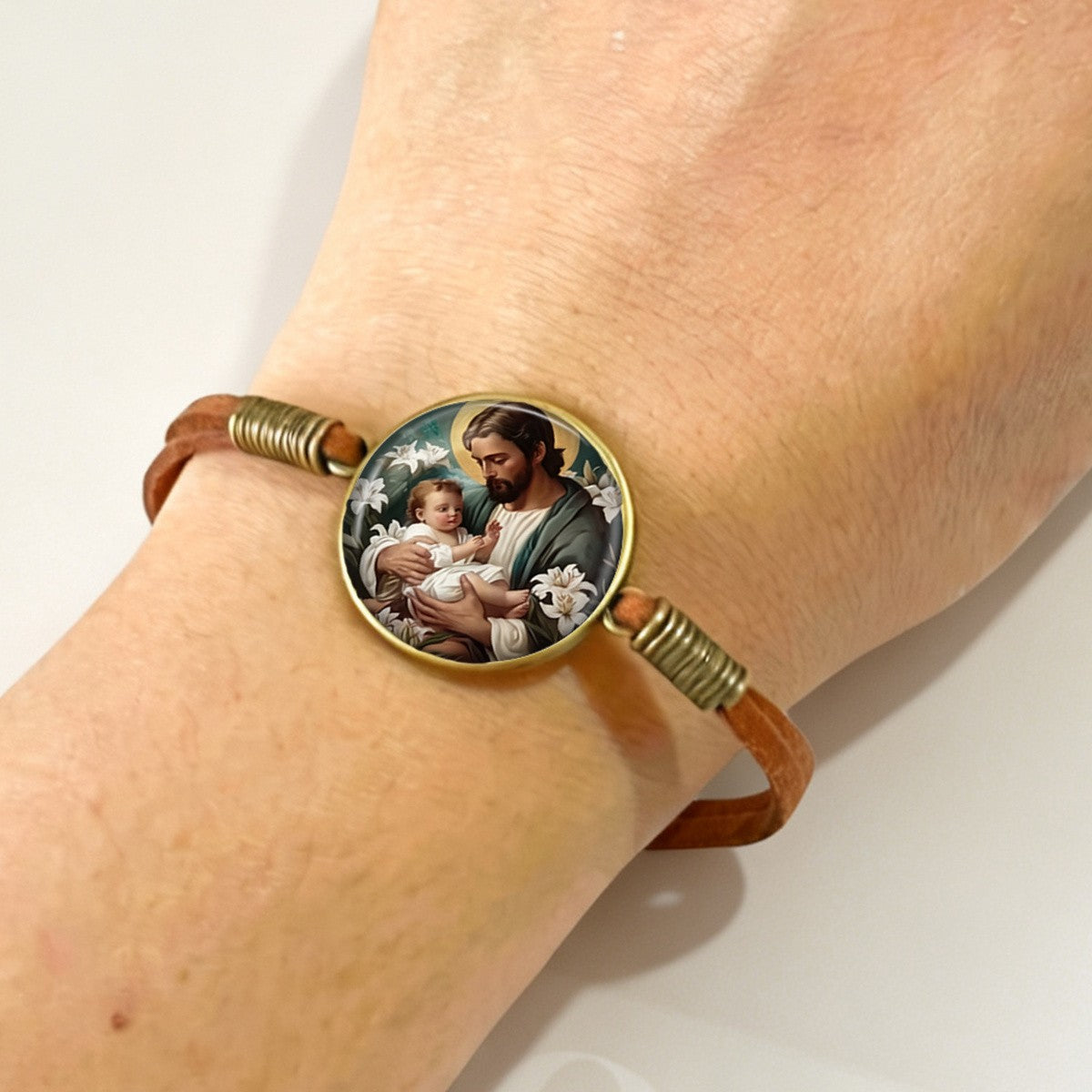 St. Joseph Glass Dome Bracelet