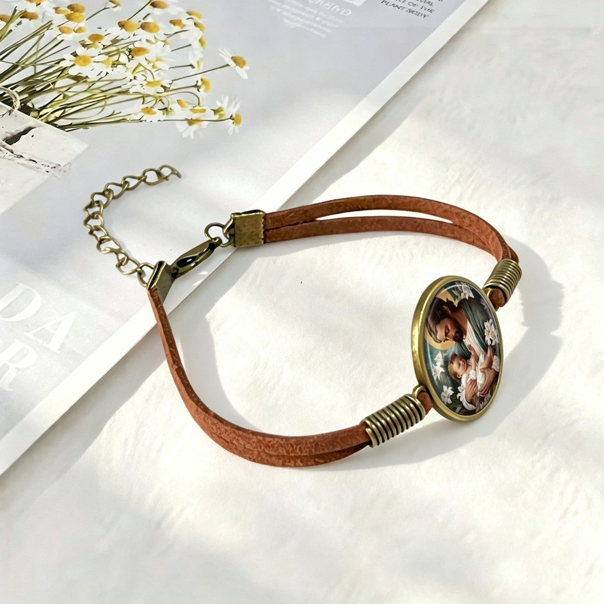 St. Joseph Glass Dome Bracelet