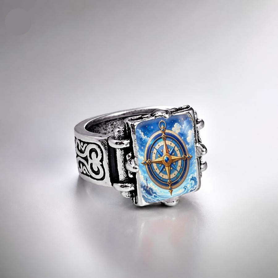 Starry Sea Compass Ring
