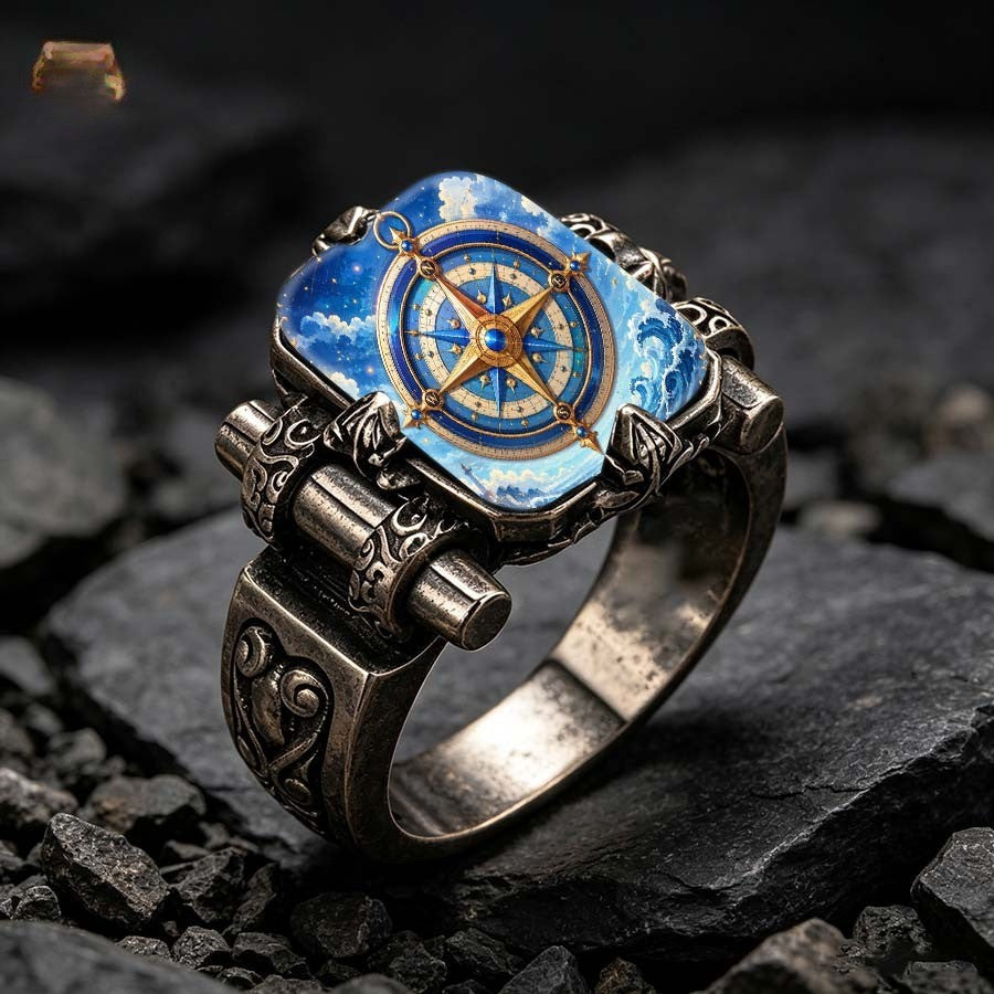 Starry Sea Compass Ring
