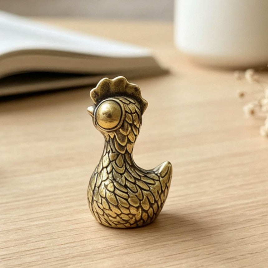 Brass Rooster Figurine