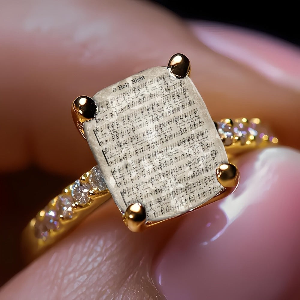 Sheet Music Square Ring