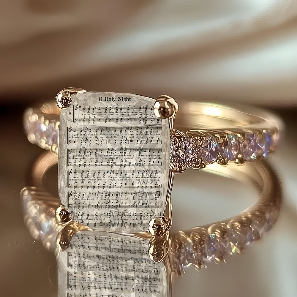 Sheet Music Square Ring