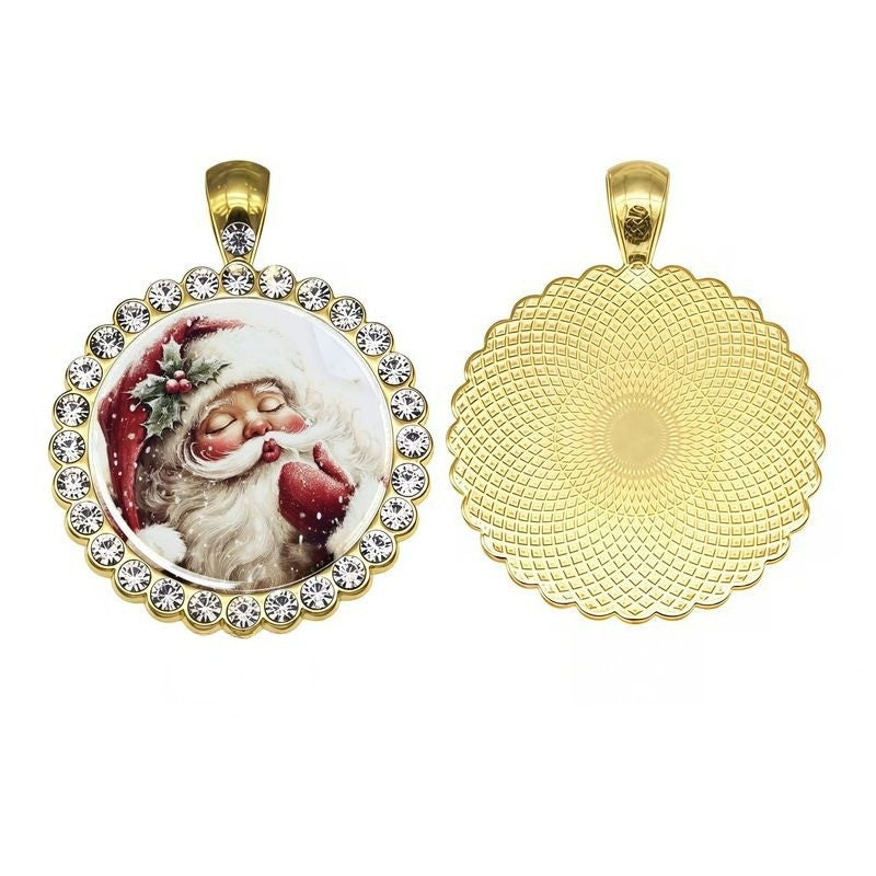 Santa Claus Glass Cabochon Necklace