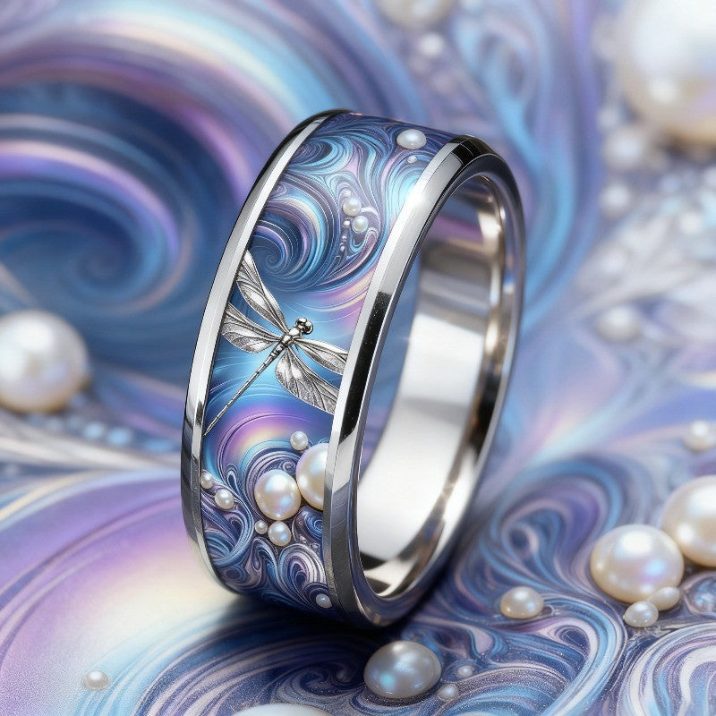 Dragonfly Swirl Resin Ring