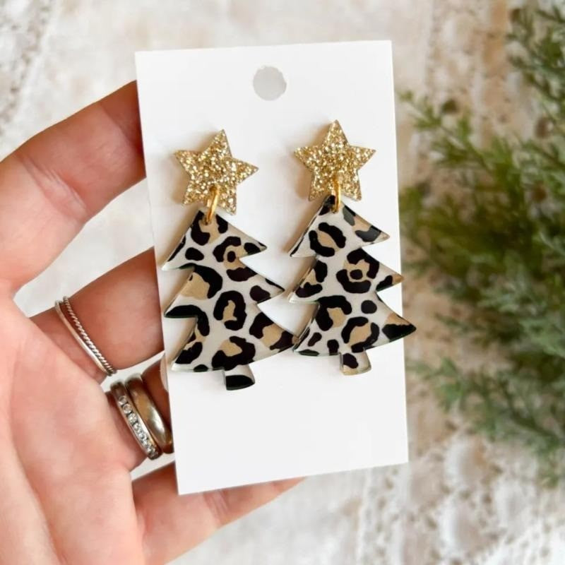 Leopard Tree Earrings
