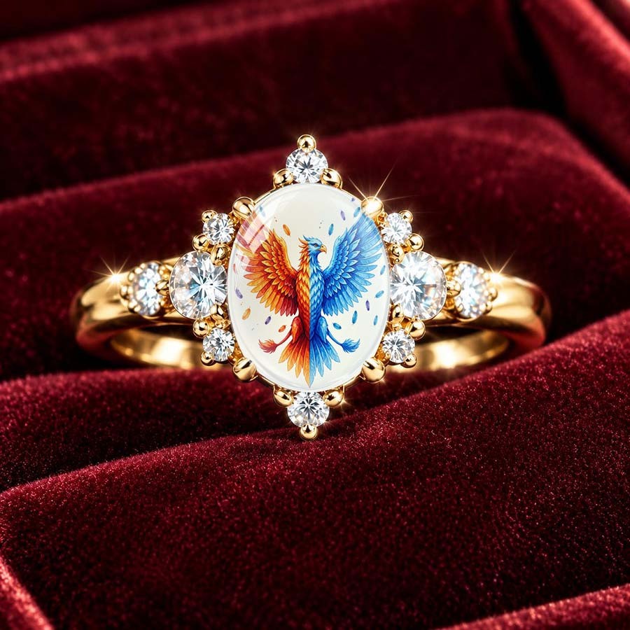 Colorful Phoenix Oval Ring