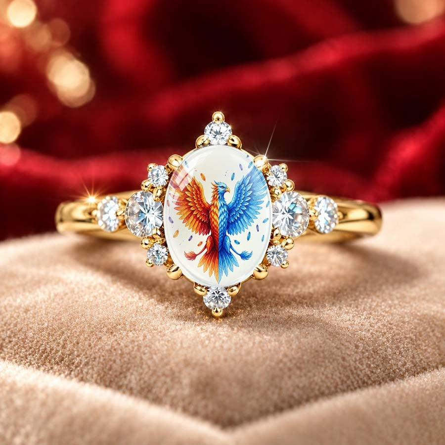 Colorful Phoenix Oval Ring
