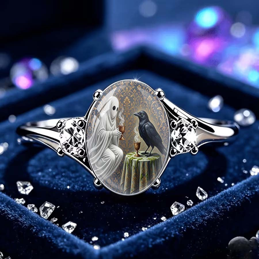 Ghost & Raven Oval Ring