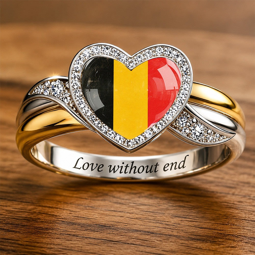 Tricolor Flag Heart Ring