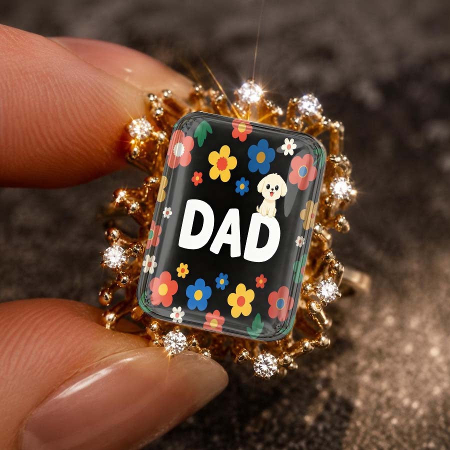 Floral Dad Square Ring
