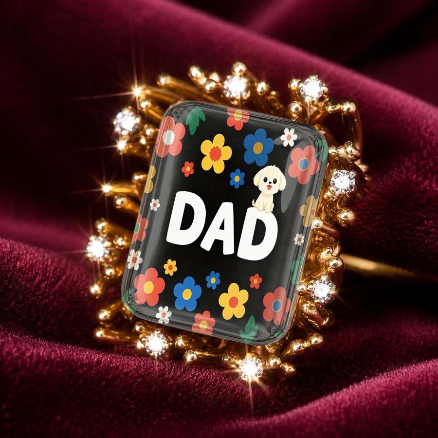 Floral Dad Square Ring