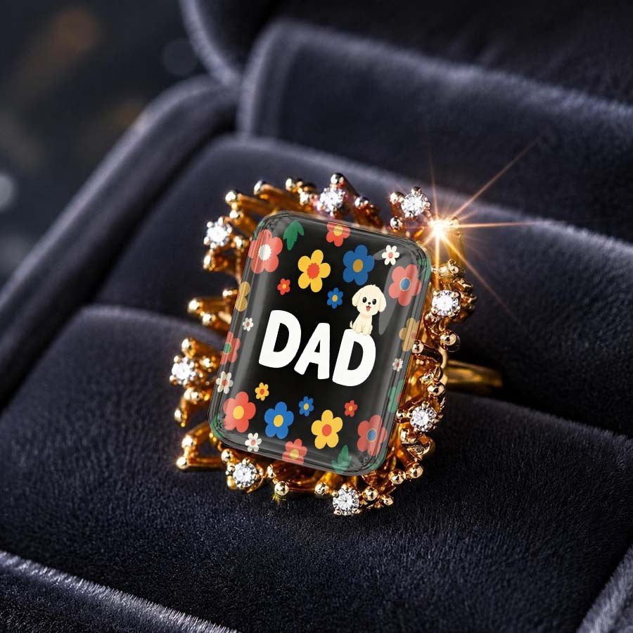 Floral Dad Square Ring
