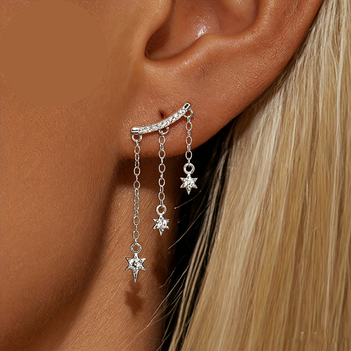 Crystal Star Tassel Earrings