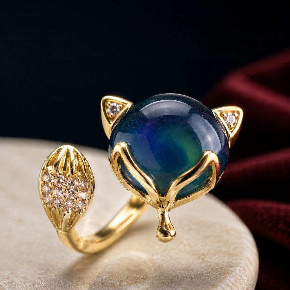 Blue Cat Statement Ring