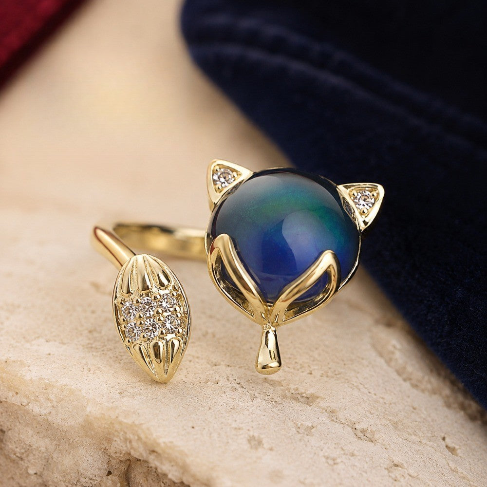 Blue Cat Statement Ring