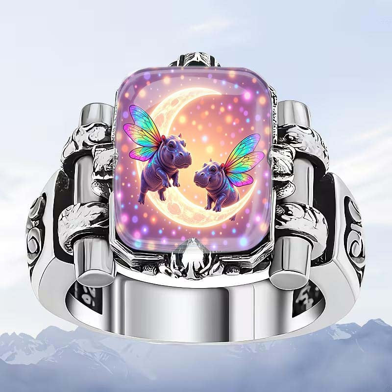 Square Fairy Hippo Ring