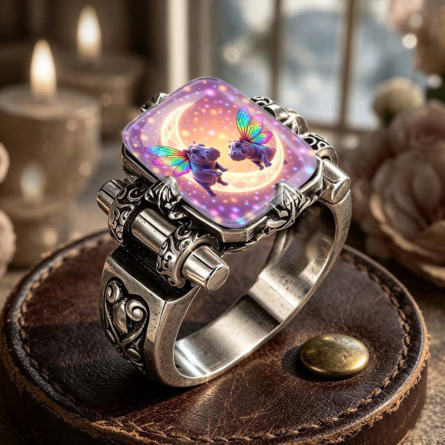 Square Fairy Hippo Ring