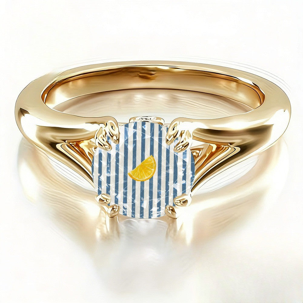 Blue Stripe Lemon Ring