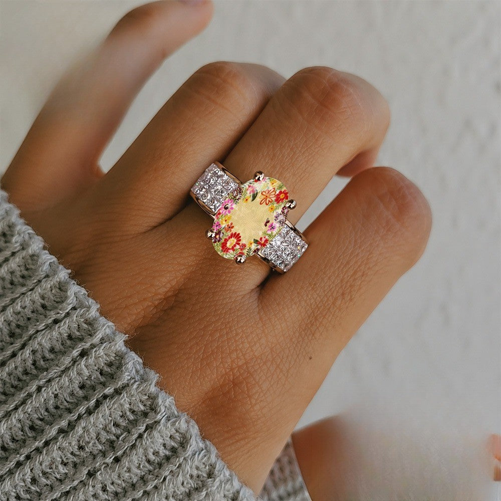Floral Garden Oval Ring