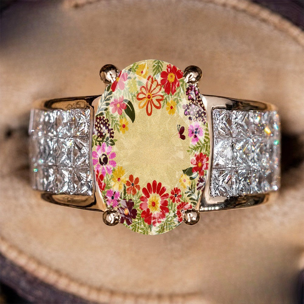 Floral Garden Oval Ring