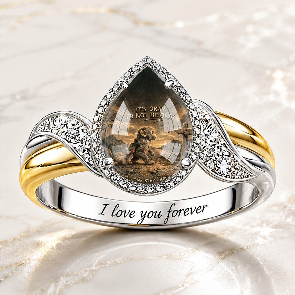 Teardrop Monkey Scene Ring