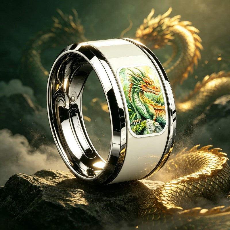 Dragon Resin Inlay Ring
