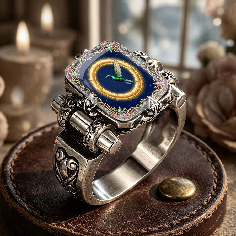 Hummingbird Square Statement Ring