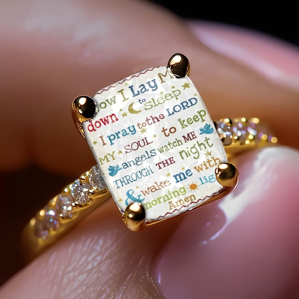 Bedtime Prayer Square Ring