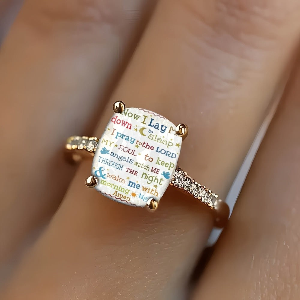 Bedtime Prayer Square Ring