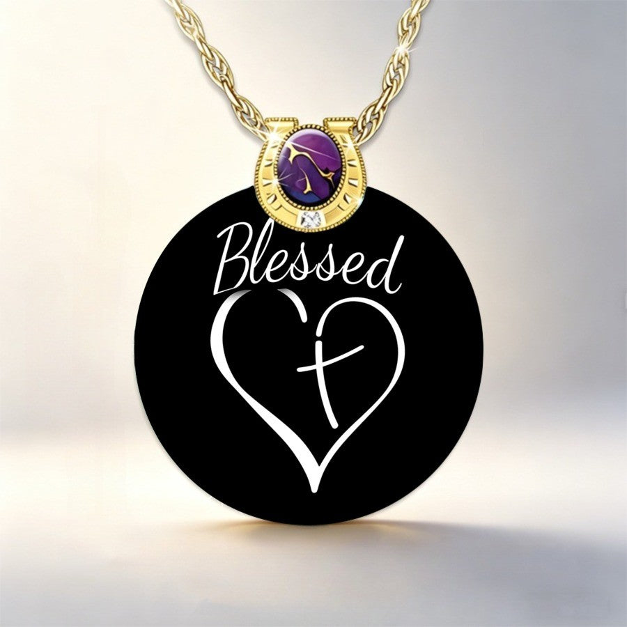 Blessed Heart Disc Necklace