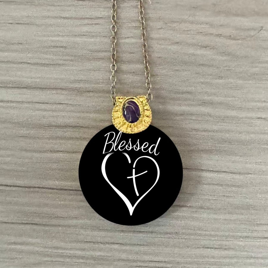 Blessed Heart Disc Necklace