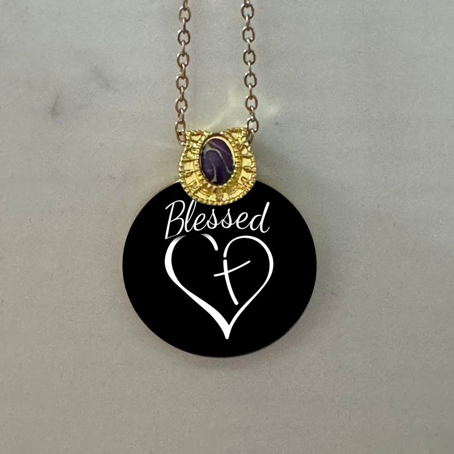 Blessed Heart Disc Necklace
