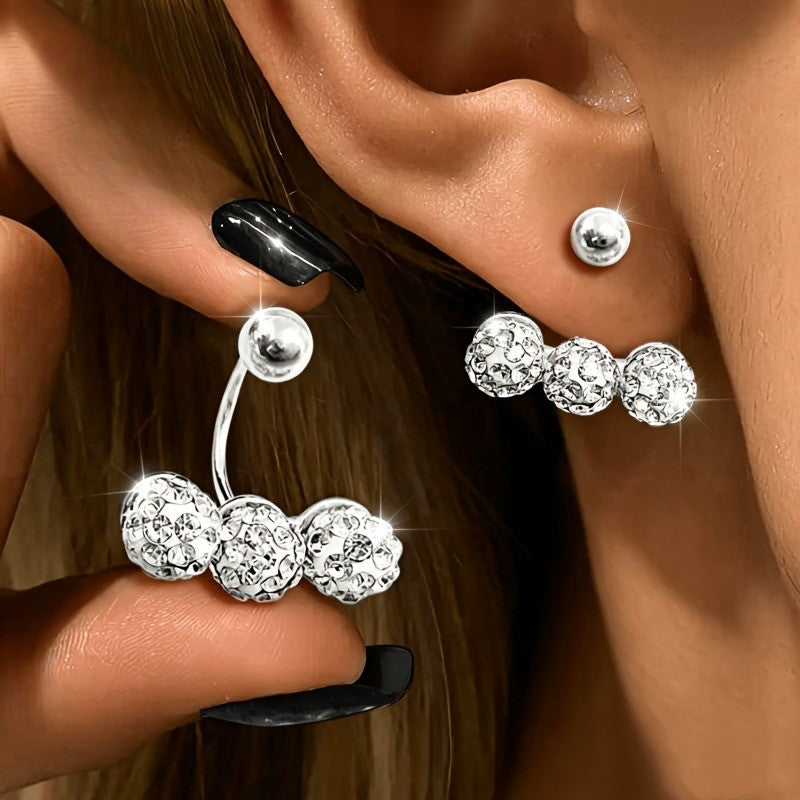 Three Ball Crystal Earrings