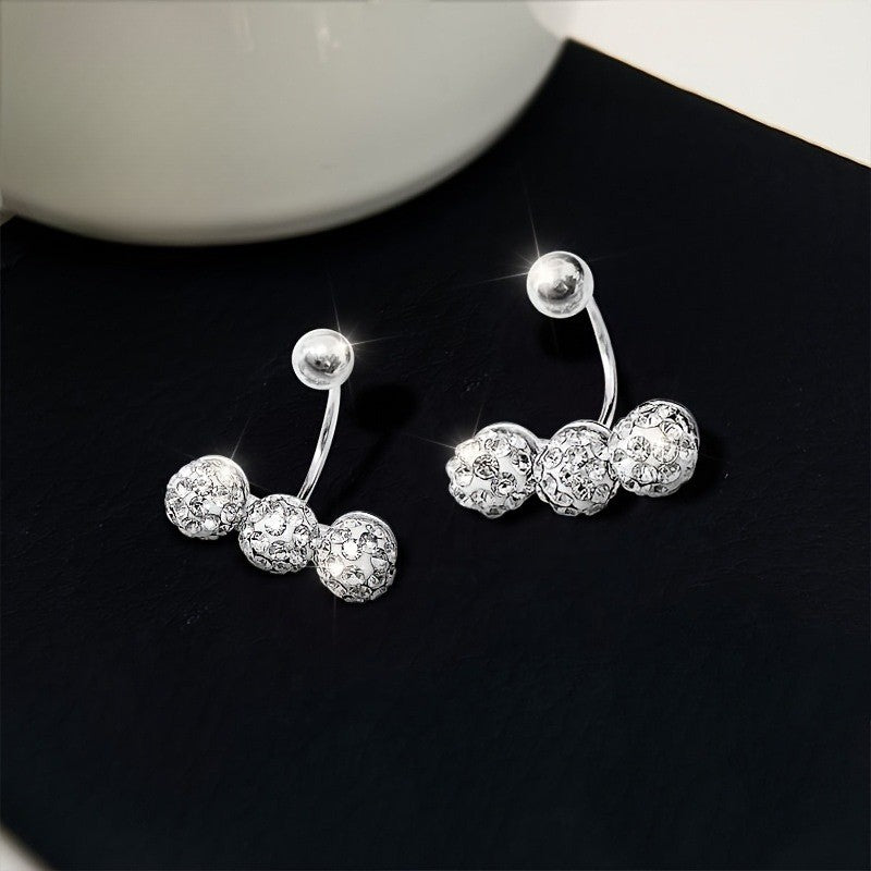 Three Ball Crystal Earrings