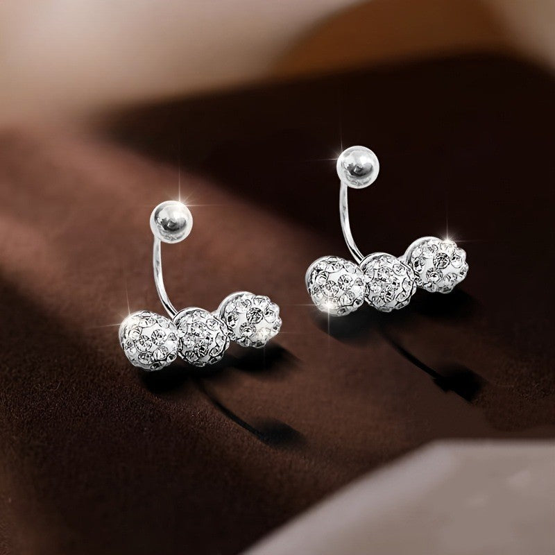 Three Ball Crystal Earrings